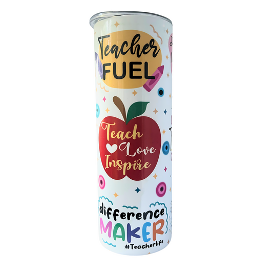 Teacher Fuel Tumbler | Inspiring & Fun Design for  Educators