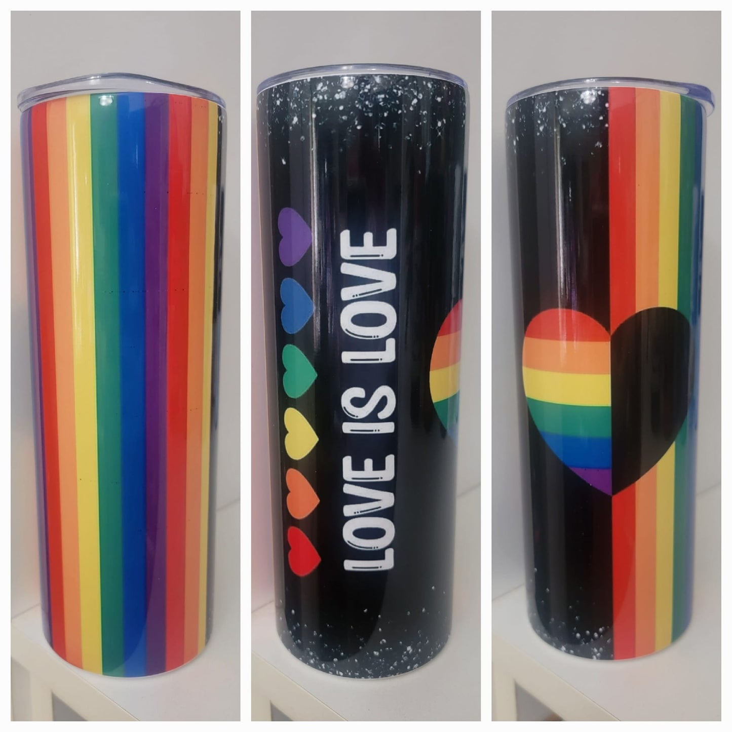 Love is Love rainbow tumbler